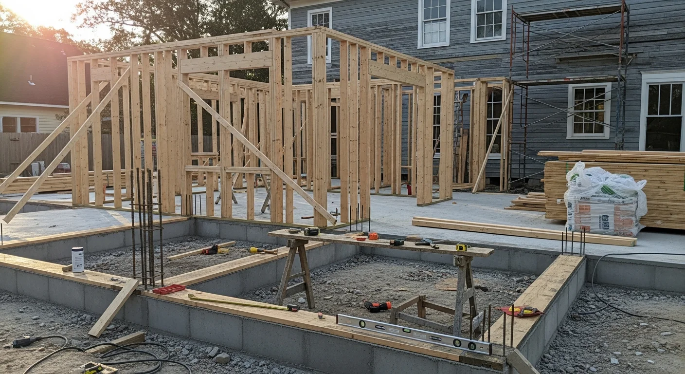 General contractor team working on commercial building construction project