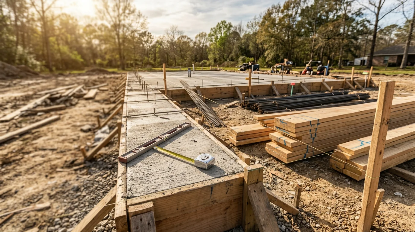 A newly constructed single-family home in White Castle, Louisiana, with a raised foundation and finished exterior. Industrial Iron Works INC general contractor new home construction in Iberville Parish.