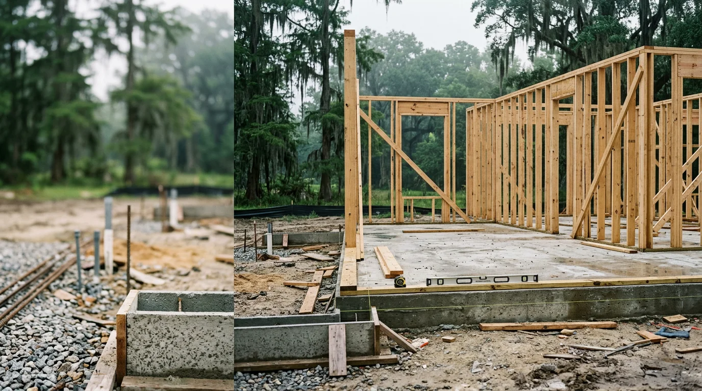 A completed residential and commercial construction project by Industrial Iron Works INC in White Castle, Louisiana, showing a well-built structure suited to the South Louisiana climate.